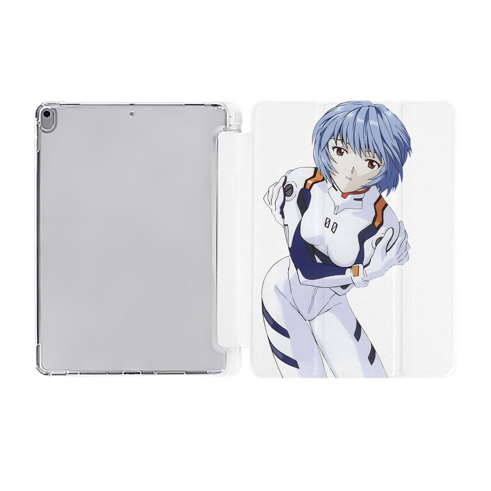 （画像用） EVA 新世紀エヴァンゲリオン IPad ケース ペン収納付き 三つ折りスタンド PUレザー×シリコン 対応機種9.5/10.5/10.9インチ